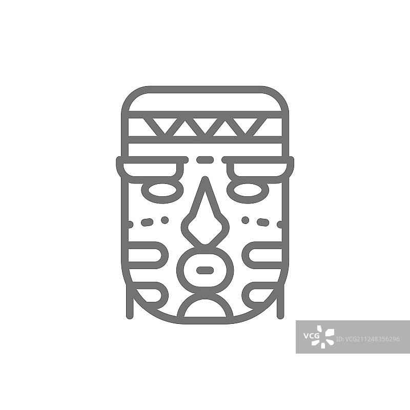 非洲民族部落面具线条图标图片素材
