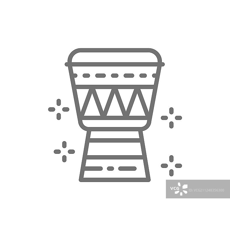非洲手鼓线性图标图片素材