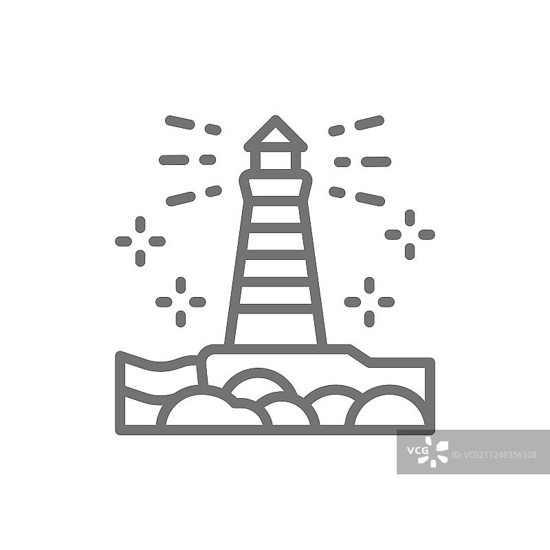 加拿大维多利亚菲斯加德灯塔线条图标图片素材