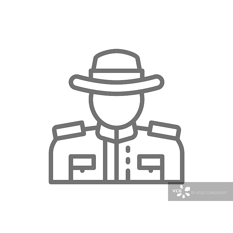 加拿大皇家骑警线条图标图片素材