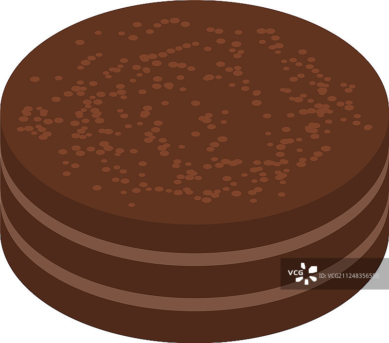 可可蛋糕图标2.5D风格图片素材