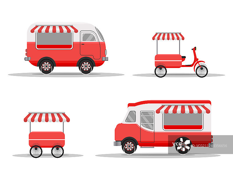 街头餐车概念美食车图片素材
