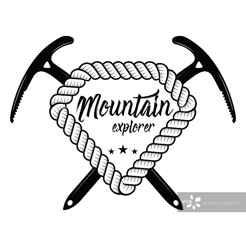 攀岩和登山俱乐部徽章标志概念图片素材