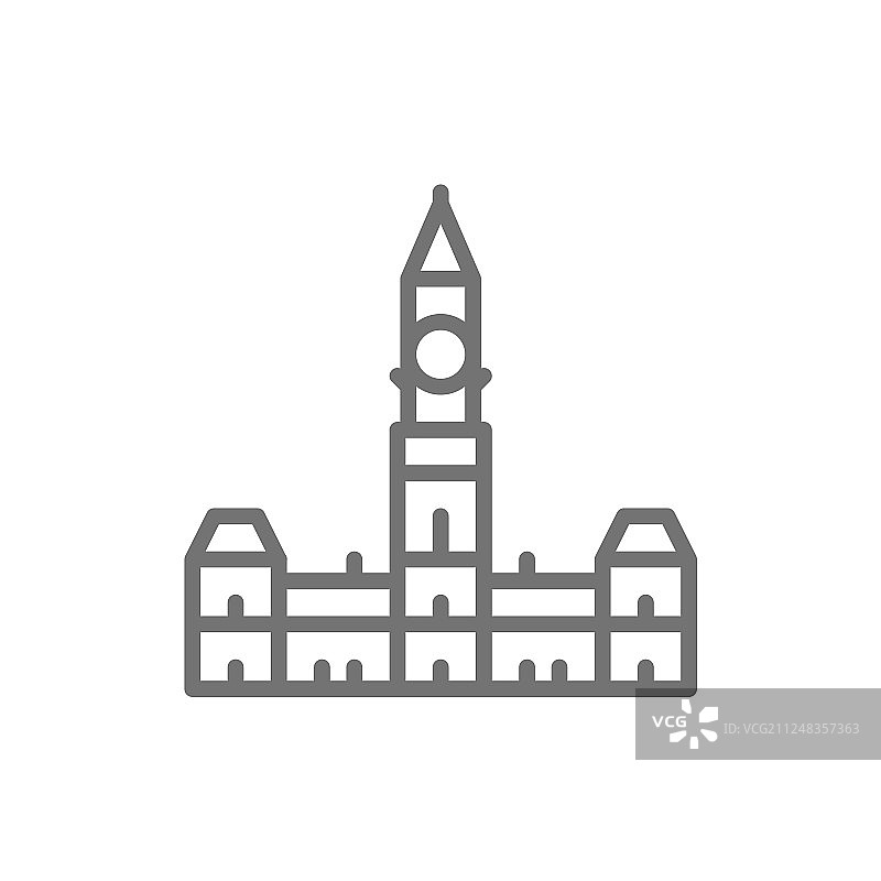 渥太华议会山线性图标图片素材