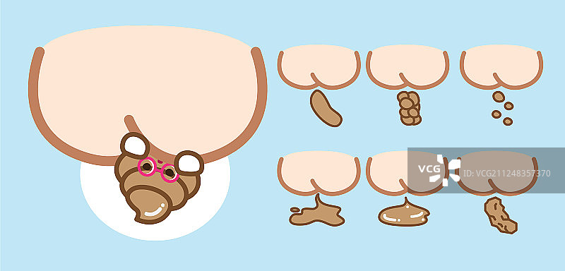 可爱风格粪便设计套装图片素材