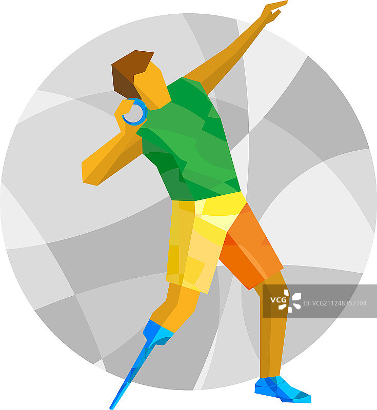 残疾运动员掷铅球图片素材