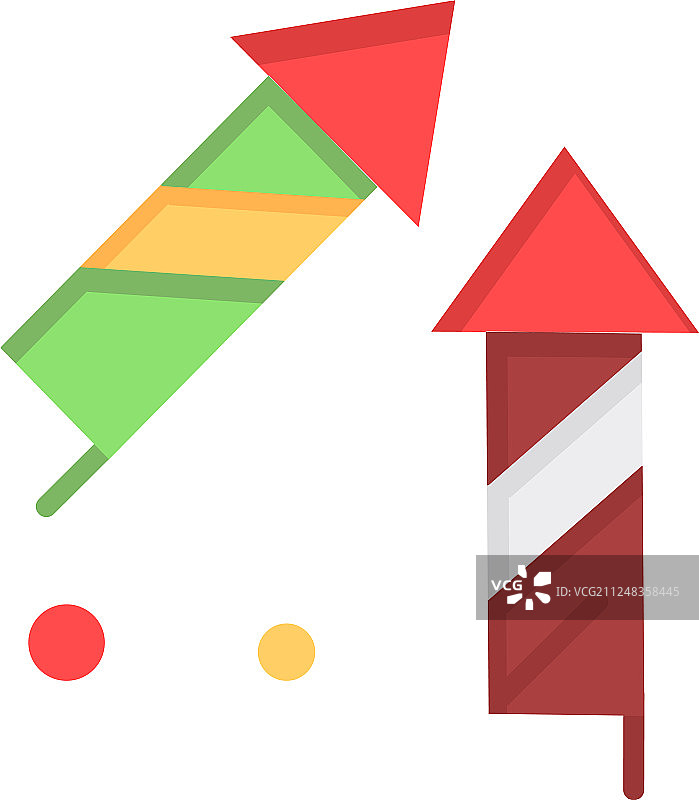 中国烟花爆竹扁平风图片素材