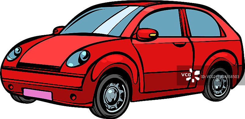 白色背景上的红色汽车道路运输图片素材