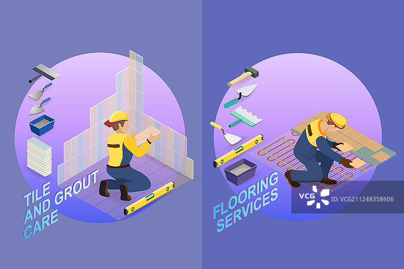 带工具的房屋维修2.5D模板图片素材