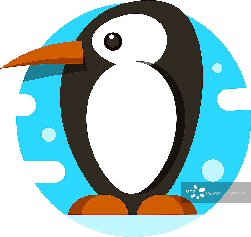 扁平风格的可爱企鹅图标，寒冷的冬天图片素材