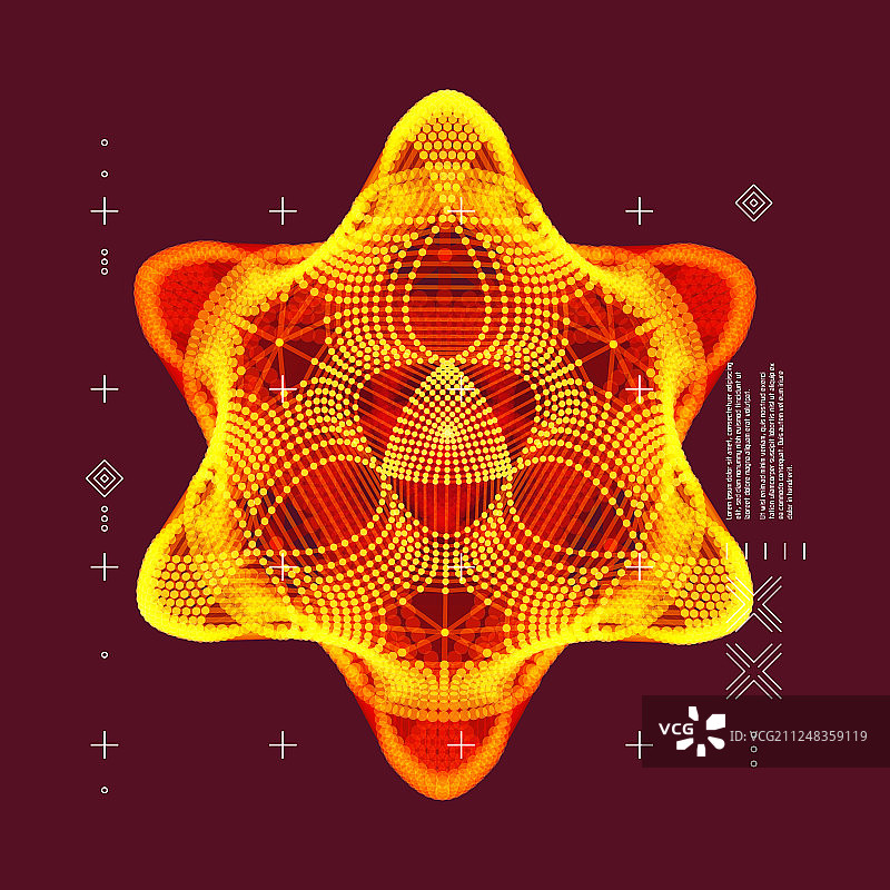 线条圆点分子网格水晶摆件图片素材