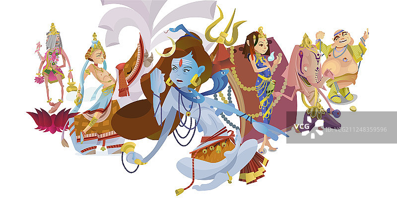 印度教湿婆神莲花坐姿图片素材