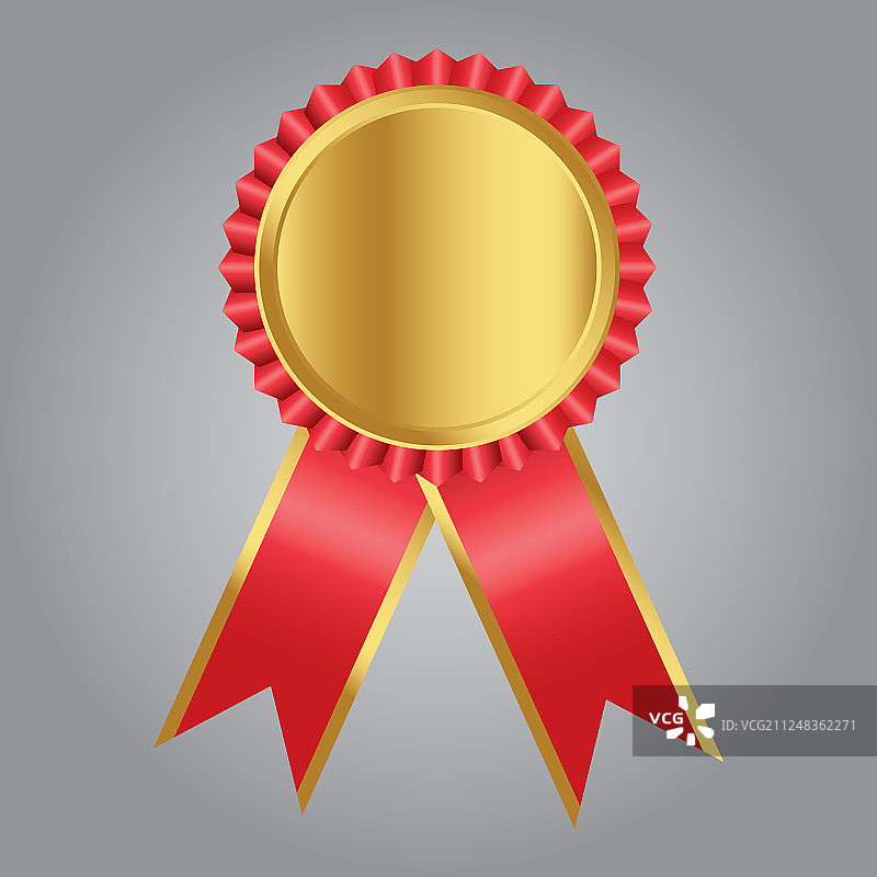 红色丝带金牌图片素材