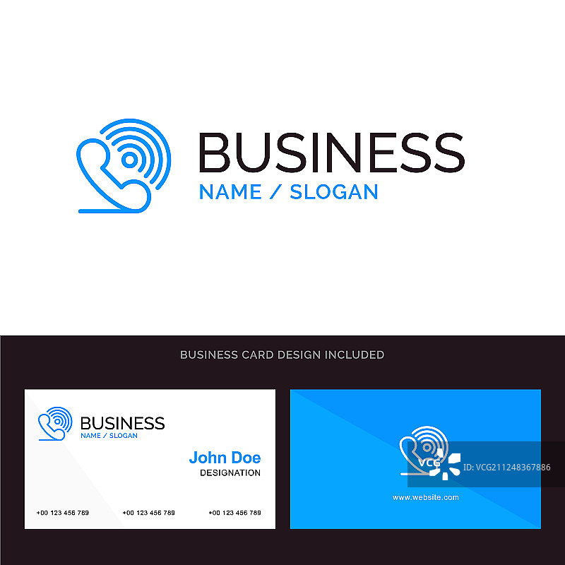 蓝色商务电话接收器呼叫信号图片素材