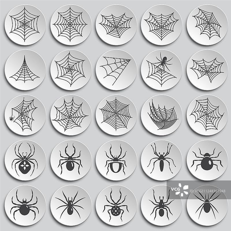 图形背景上的蜘蛛相关图标图片素材