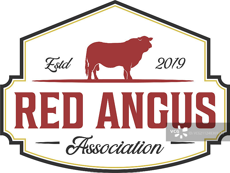 复古红色安格斯标志设计灵感图片素材