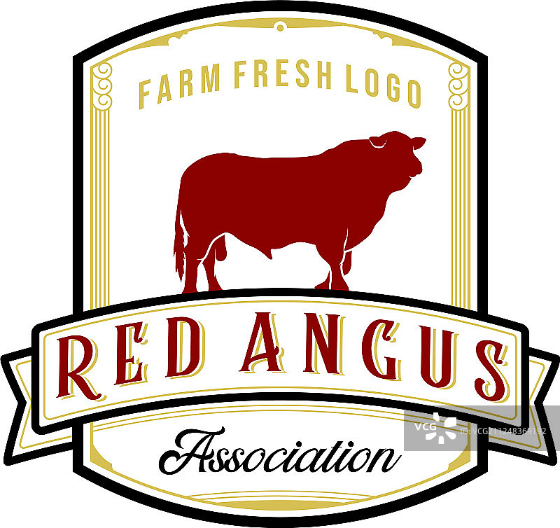 复古红色安格斯标志设计灵感图片素材