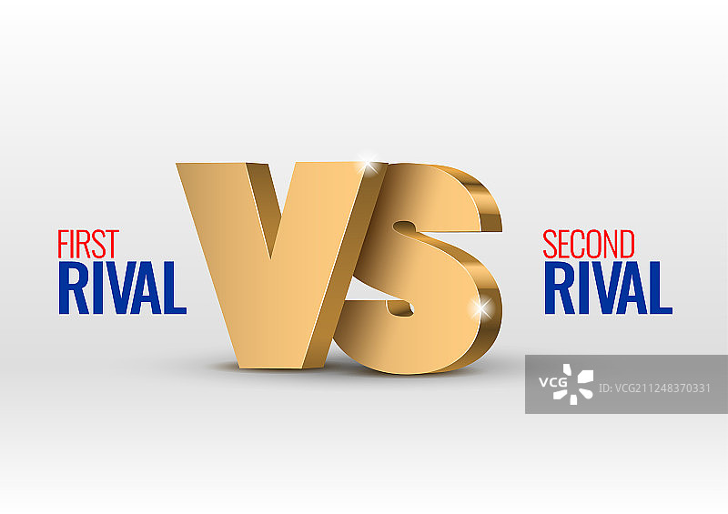 金色3D对决标志图片素材