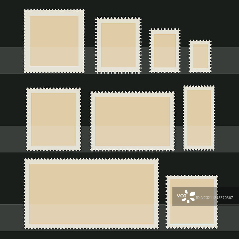 带齿状边框的空白邮票图片素材