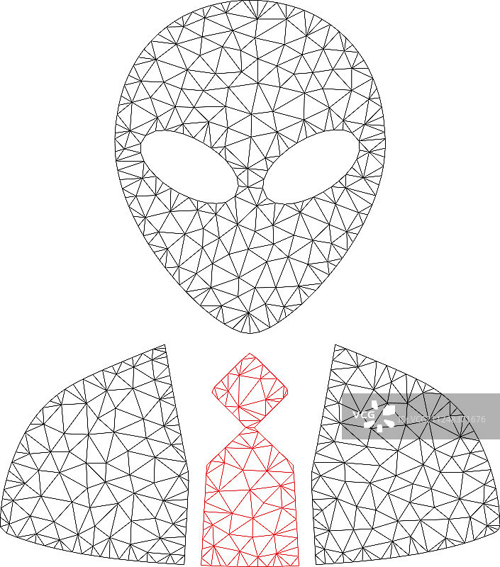 外星人Boss多边形框架网格图片素材