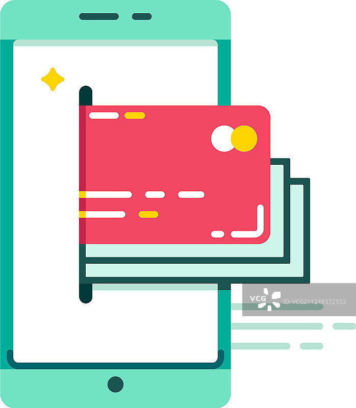 电子钱包移动支付扁平风图片素材