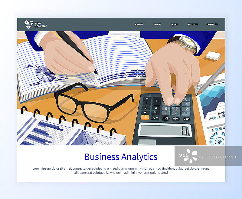 工人用手进行商业分析计数图片素材