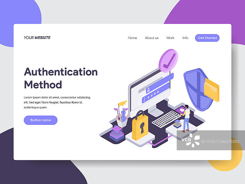 网上购物身份验证2.5D图图片素材