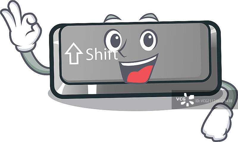 键盘Shift上的确定按钮吉祥物图片素材