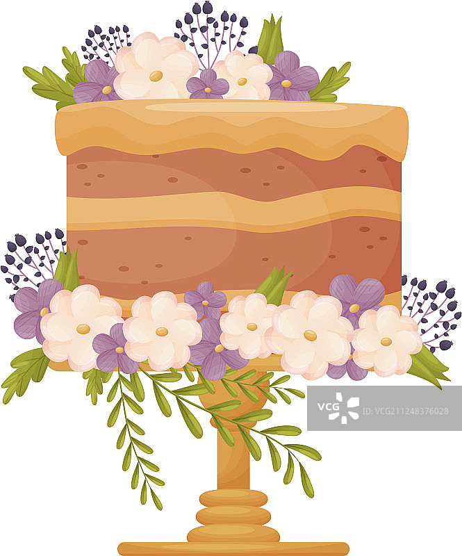 焦糖糖霜装饰的巧克力蛋糕图片素材