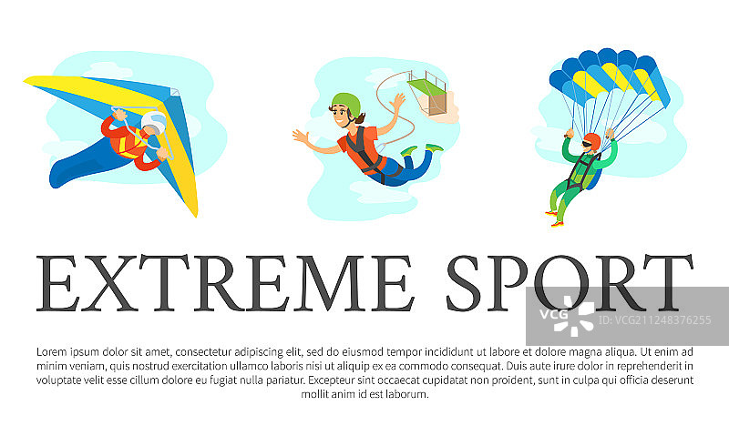海报上的极限运动：跳伞与滑翔图片素材