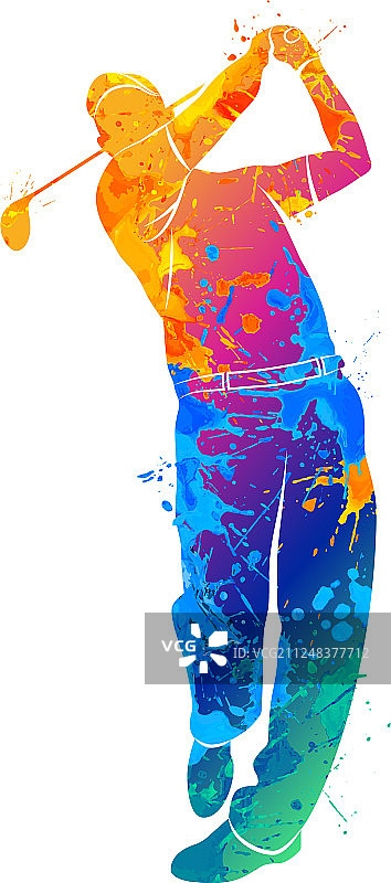 高尔夫运动剪影图片素材