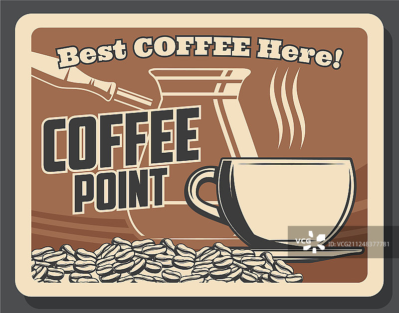 咖啡店咖啡豆和土耳其咖啡壶图片素材