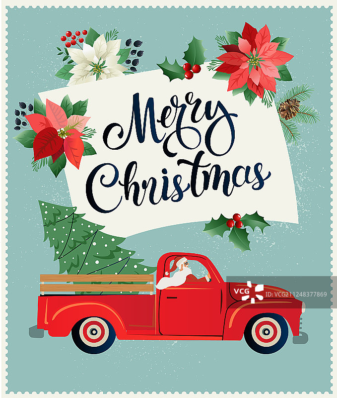 圣诞快乐新年明信片图片素材