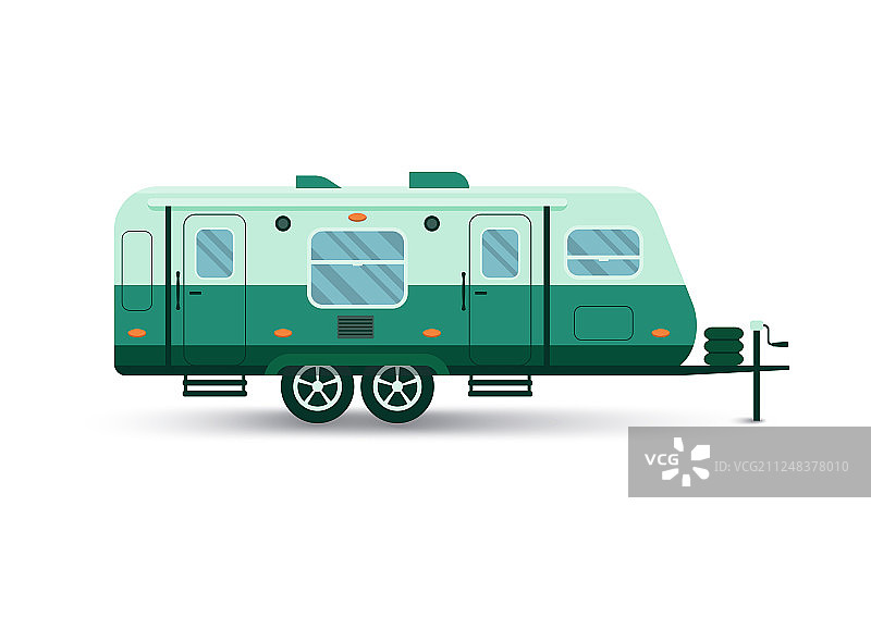 露营拖车扁平图标图片素材