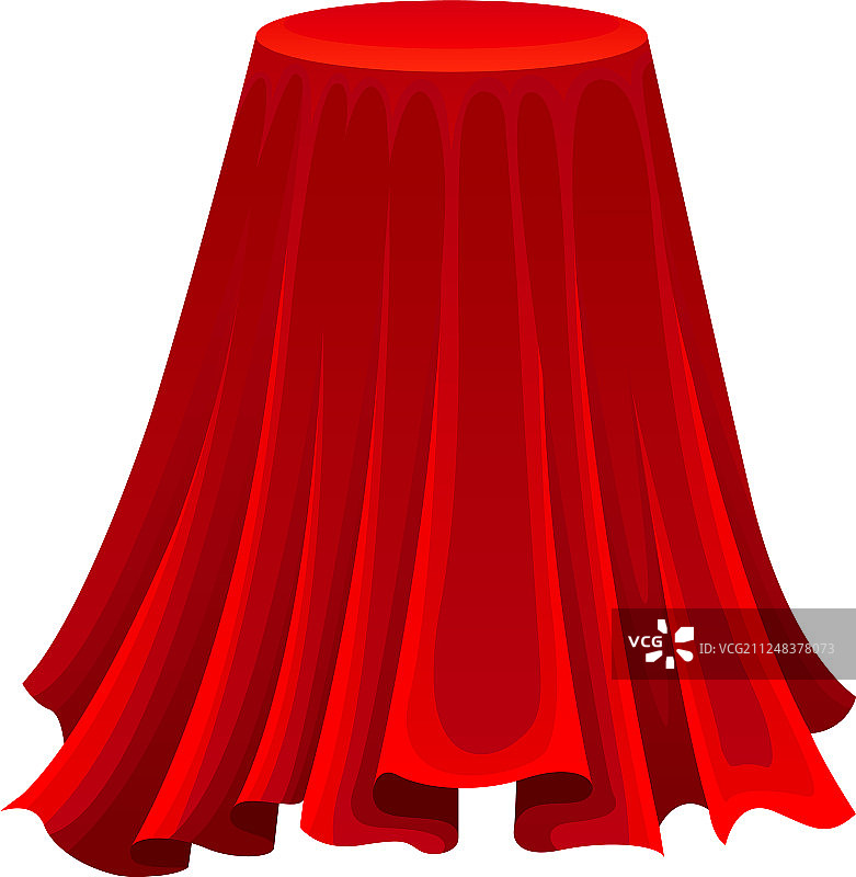 红色丝绸布下的神秘圆桌概念图片素材