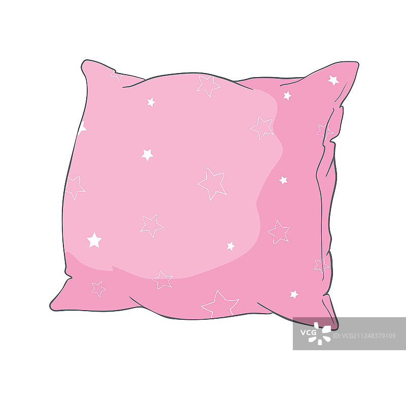 卡通装饰枕头手绘套装图片素材