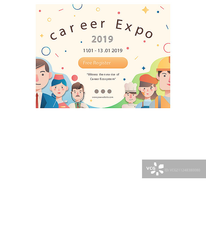 招聘会，头像图形内容布局图片素材