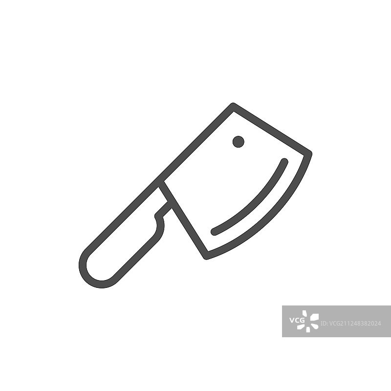 厨房切肉刀线轮廓图标图片素材
