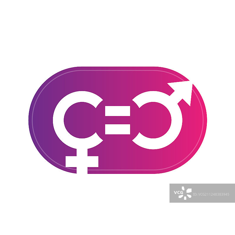 白色背景上的性别公平符号图片素材