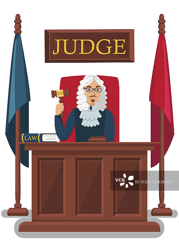 法官手持木槌图片素材