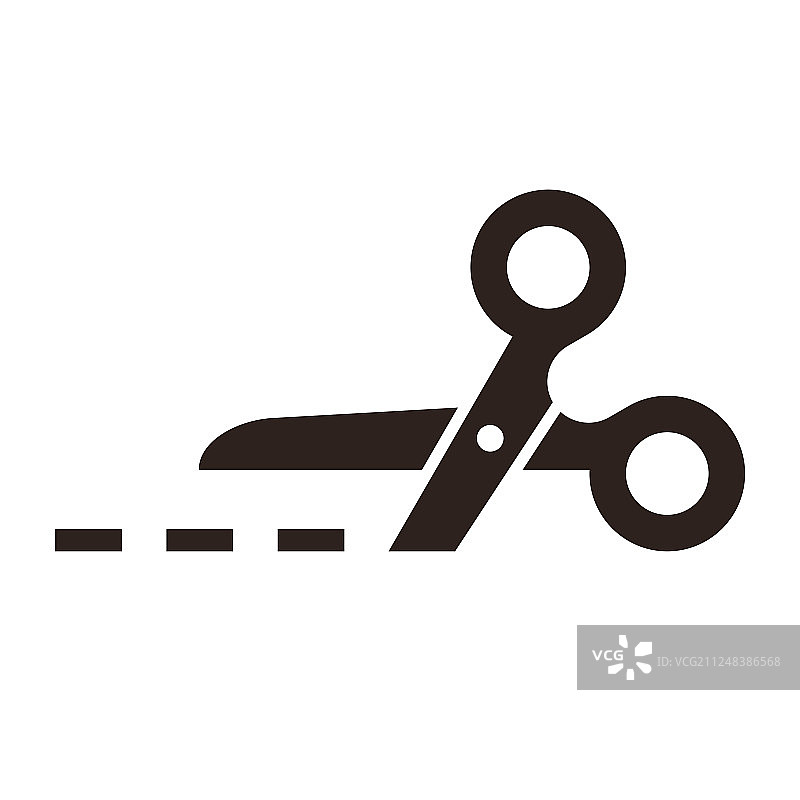 带切割线的剪刀图片素材