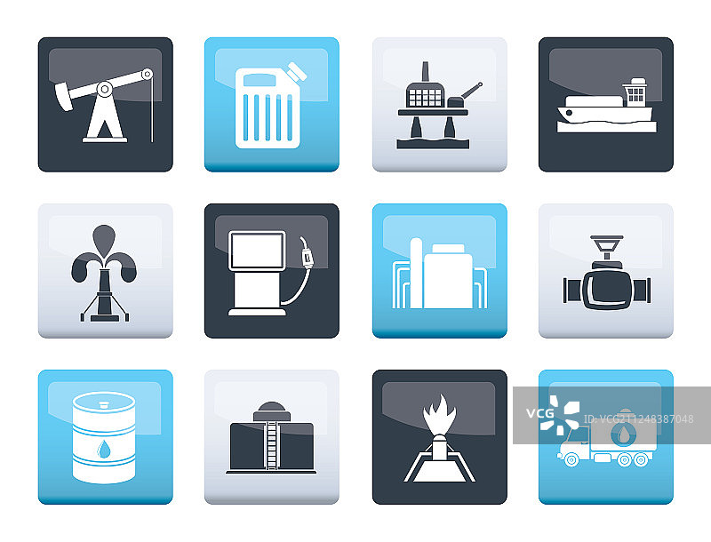 石油和汽油工业图标图片素材