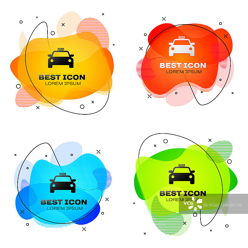 白色背景上的黑色出租车图标图片素材