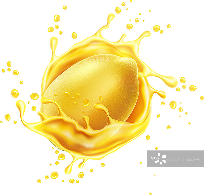 柠檬飞溅水花图片素材
