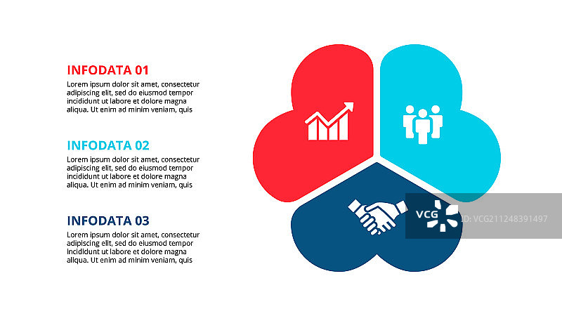 带3个元素的循环图抽象扁平元素图片素材
