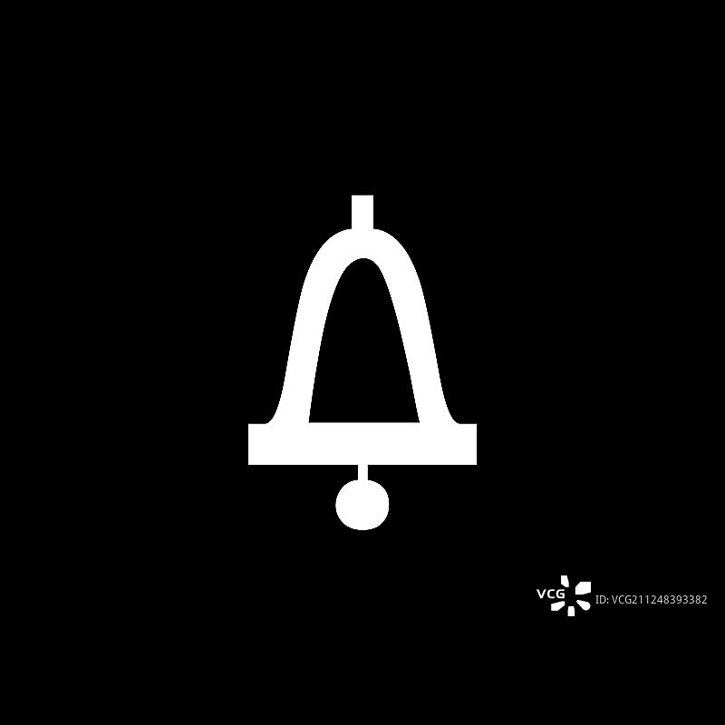 黑色背景扁平风格响铃图标图片素材