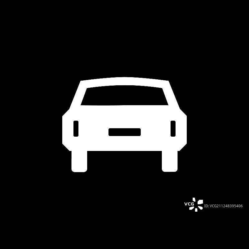 黑色背景上的扁平风格汽车图标图片素材