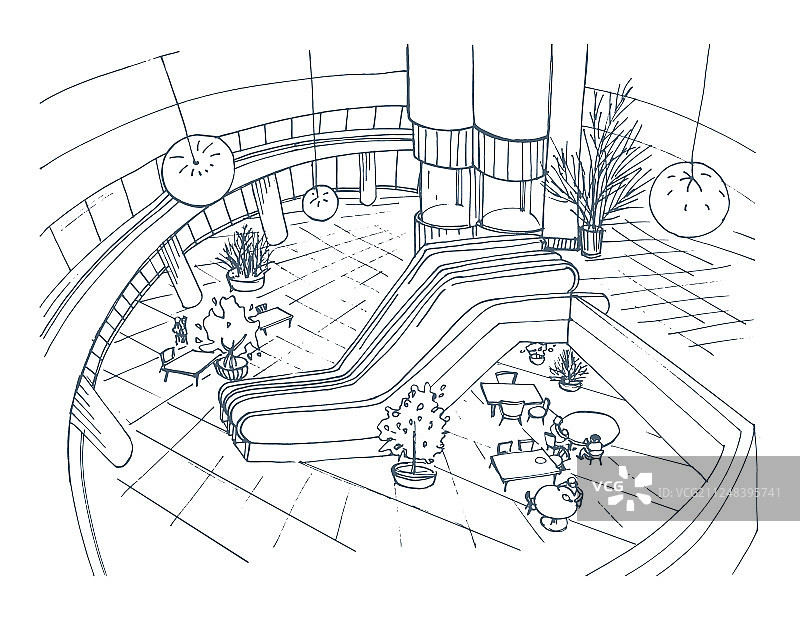 现代购物中心顶视图图片素材