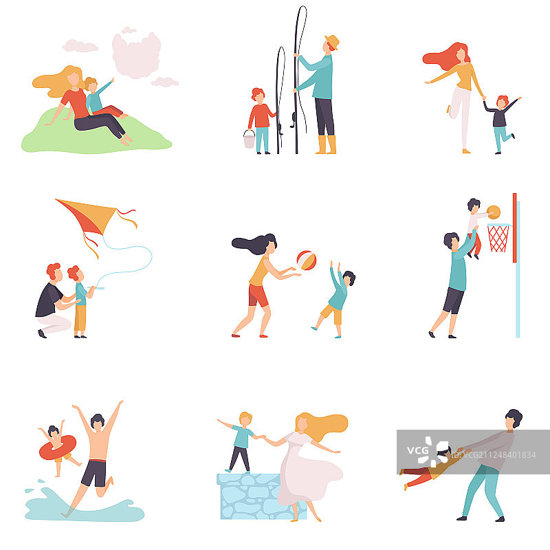 父母和孩子们共度美好时光图片素材