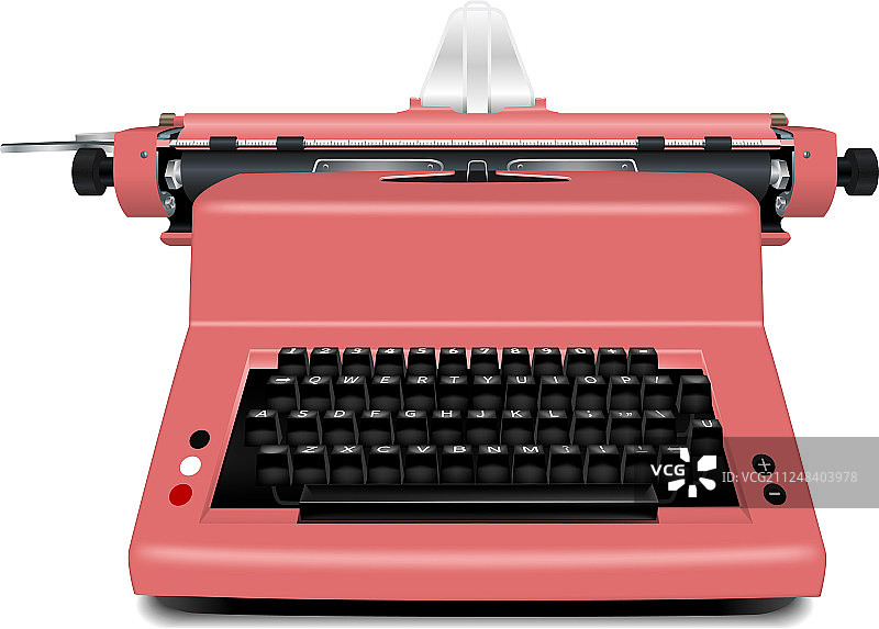 逼真风格的红色打字机图标图片素材
